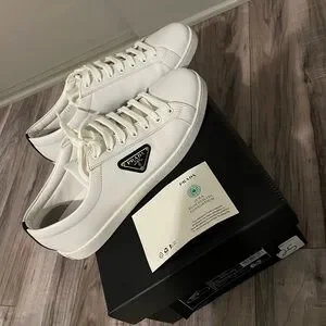 Prada | Shoes | Lane Triangle Logo Low Top Leather Sneaker